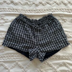 Abercrombie Kids Black and White Checkered Athletic Shorts